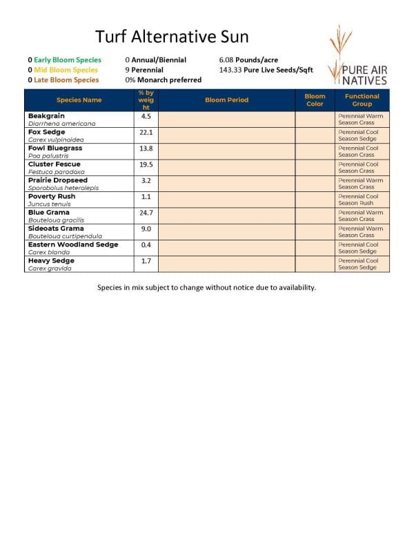 2024-2025 Turf Alternative Shade Seed Mix