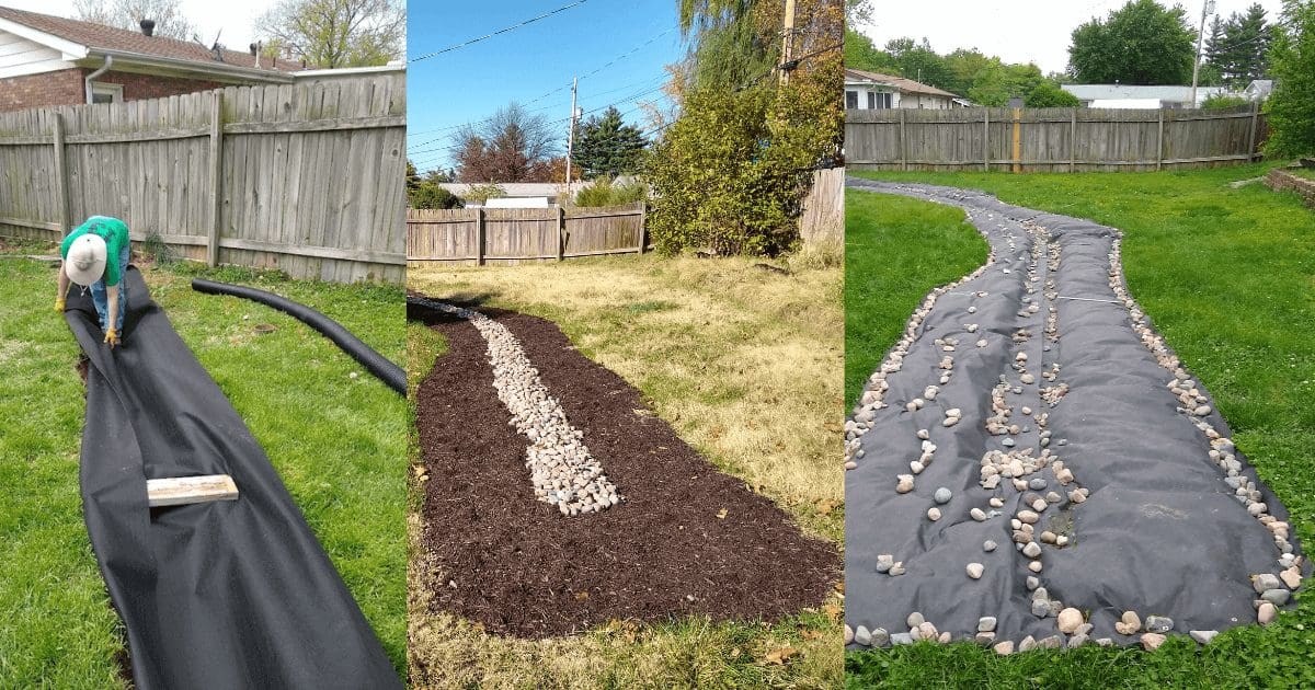 After french drain installation, here's how we prepped the native land